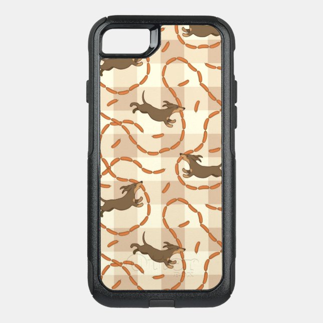 lucky dogs with sausages background otterbox iPhone case (Back)