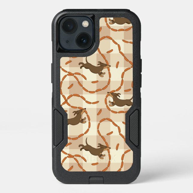 lucky dogs with sausages background otterbox iPhone case (Back)