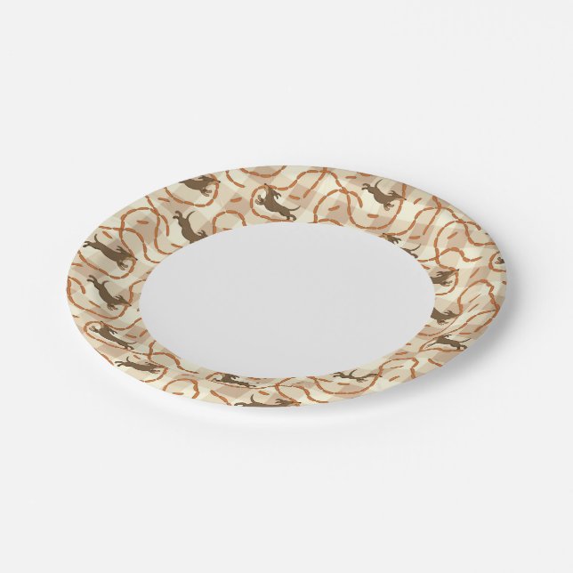 lucky dogs with sausages background paper plates (Angled)