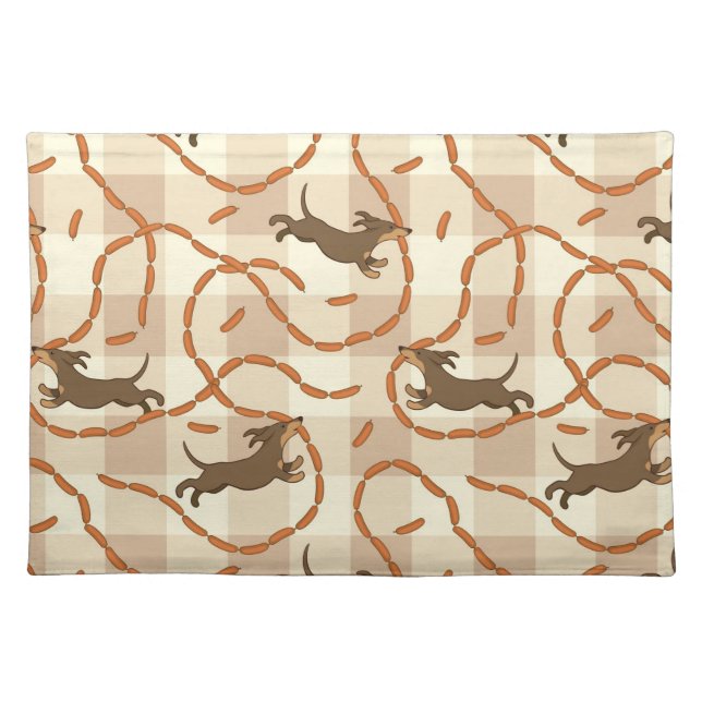 lucky dogs with sausages background placemat (Front)