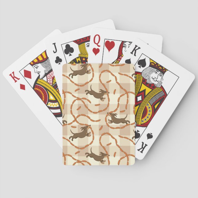 lucky dogs with sausages background poker cards (Back)