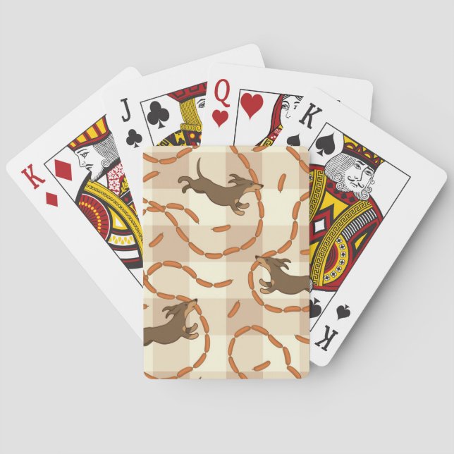 lucky dogs with sausages background poker cards (Back)