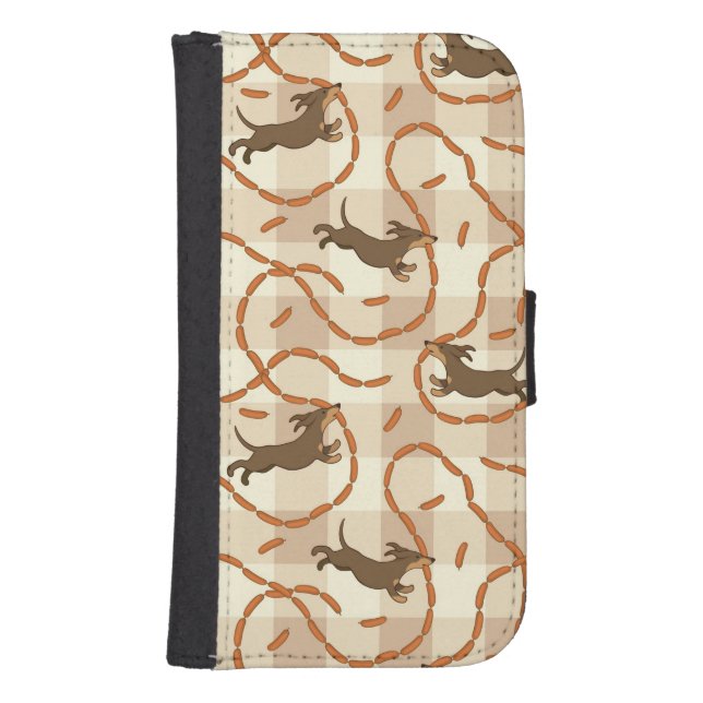 lucky dogs with sausages background samsung galaxy wallet case (Front)