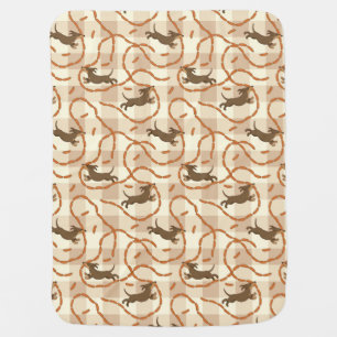 lucky dogs with sausages background swaddle blanket