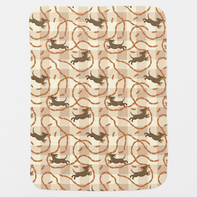 lucky dogs with sausages background swaddle blanket (Front)