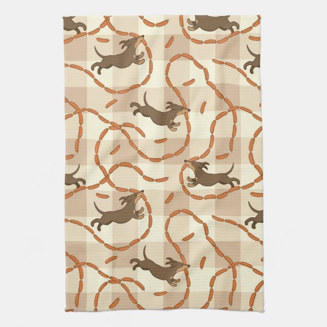 lucky dogs with sausages background towel (Vertical)