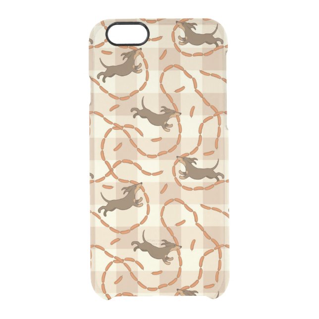 lucky dogs with sausages background uncommon iPhone case (Back)
