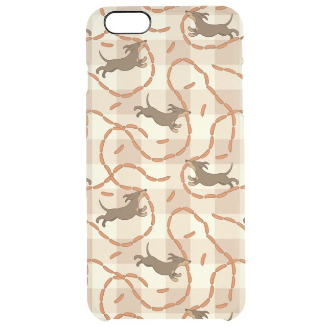 lucky dogs with sausages background uncommon iPhone case (Back)