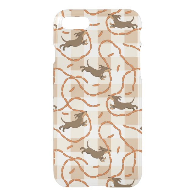 lucky dogs with sausages background uncommon iPhone case (Back)