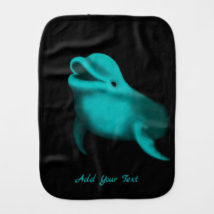 Lucky Dolphin - Add Your Text Baby Burp Cloth