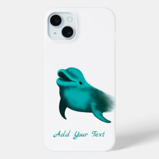 Lucky Dolphin - Add Your Text iPhone 15 Plus Case
