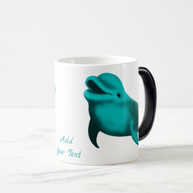 Lucky Dolphin - Add Your Text Color Morph Mug (Front Right)