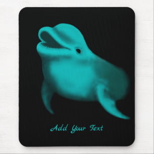 Lucky Dolphin - Add Your Text Mouse Pad