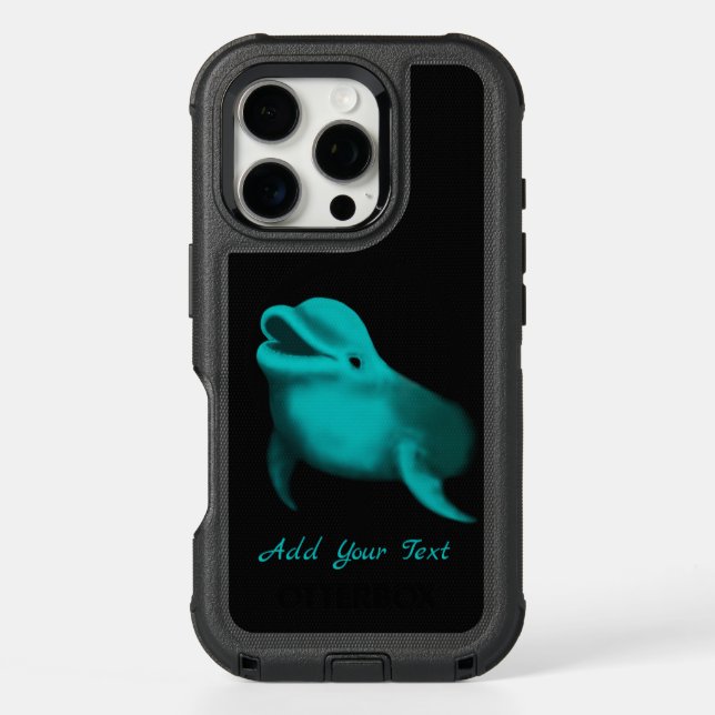 Lucky Dolphin - Add Your Text Otterbox iPhone Case (Back)