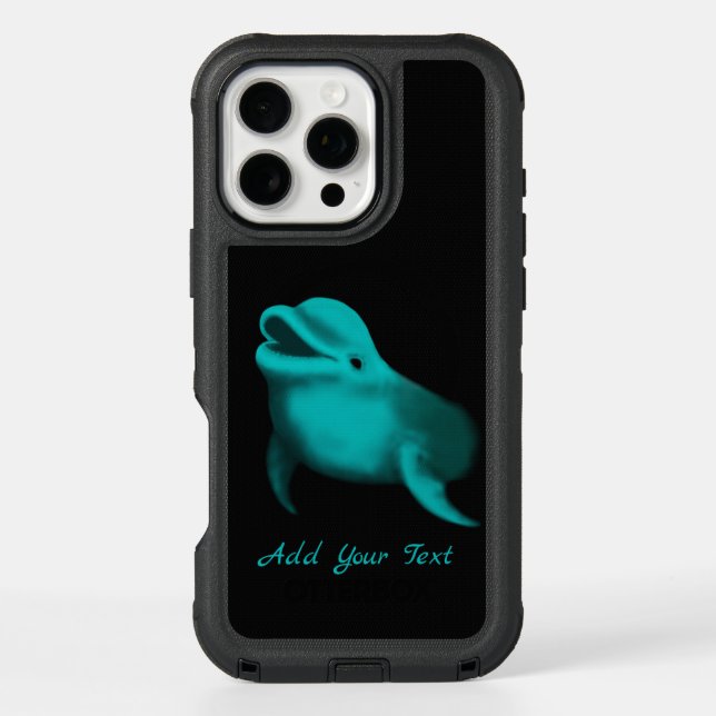 Lucky Dolphin - Add Your Text Otterbox iPhone Case (Back)