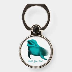 Lucky Dolphin - Add Your Text Phone Ring Stand