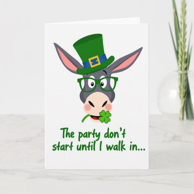 Lucky Donkey St Patricks Day Card (Front)