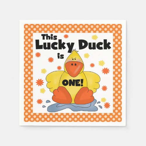 Lucky Duck 1st Birthday Paper Napkins