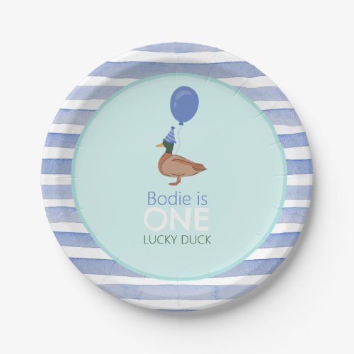 Lucky Duck 1st Birthday Paper Plates