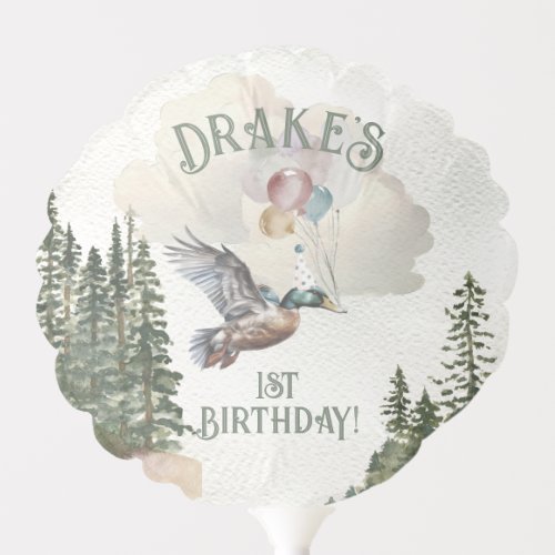 Lucky Duck 1st Birthday Party  Balloon