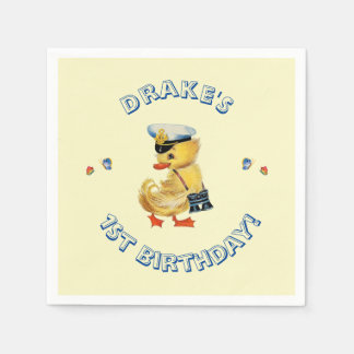 Lucky Duck 1st Birthday Party Napkins
