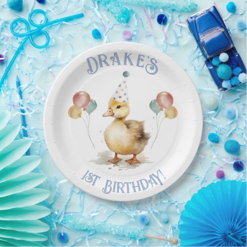 Lucky Duck 1st Birthday Party Paper Plates