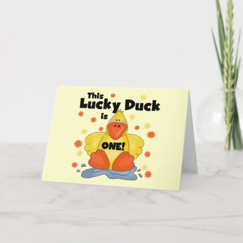 Lucky Duck 1st Birthday  T_shirts and Gifts Card