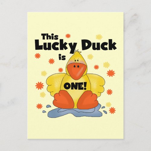Lucky Duck 1st Birthday  T_shirts and Gifts Postcard