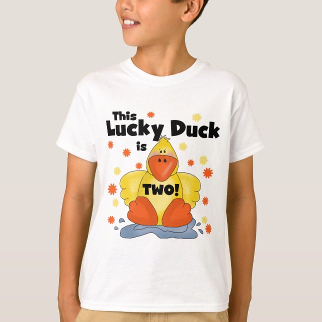 Lucky Duck 2nd Birthday Tshirts and Gifts (Front)