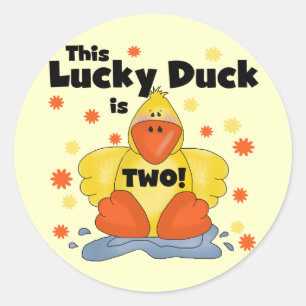 Lucky Duck 2nd Birthday Tshirts and Gifts Classic Round Sticker