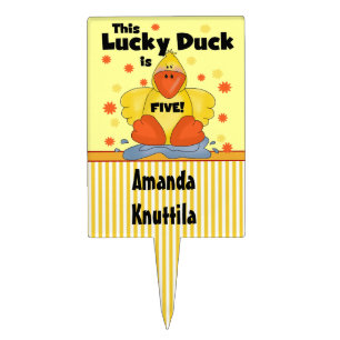 Lucky Duck 5th Birthday Cake Topper