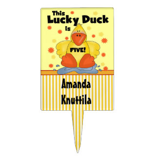 Lucky Duck 5th Birthday Cake Topper