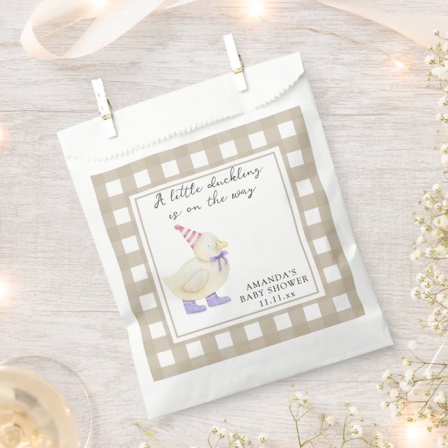 Lucky Duck baby shower Favor Bag (Clipped)