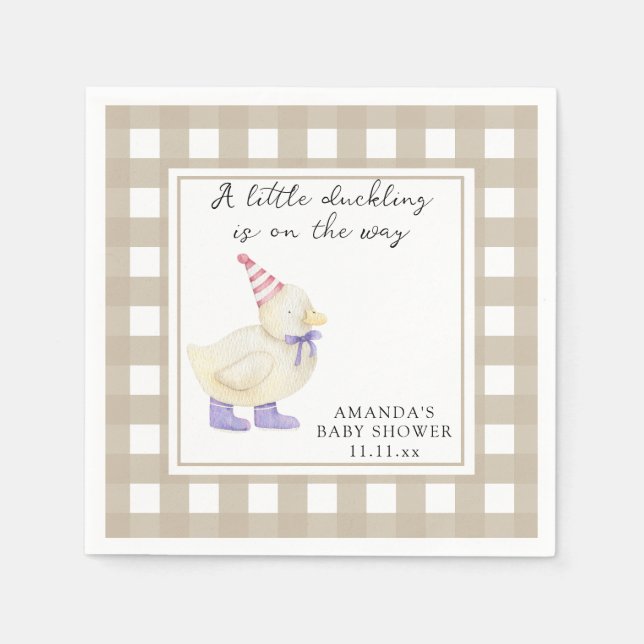 Lucky Duck baby shower Napkins (Front)