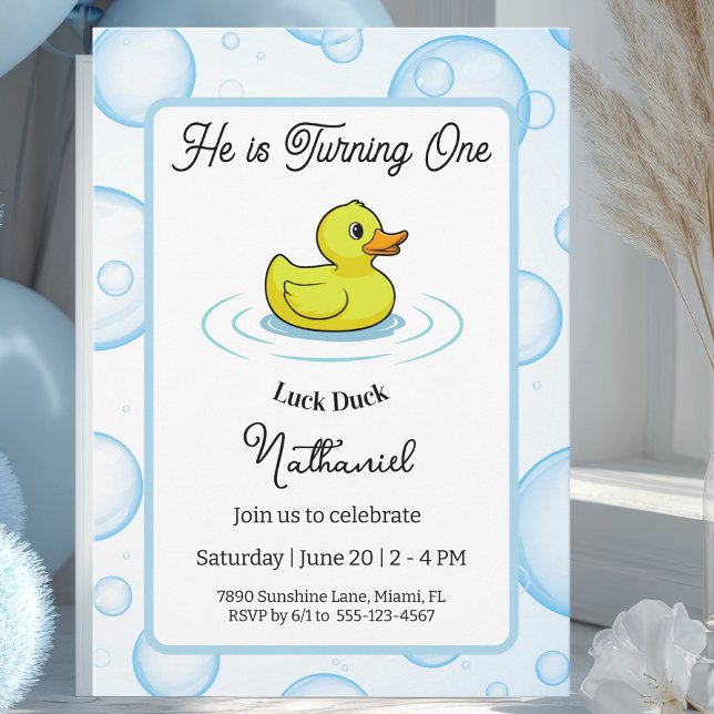 Lucky Duck Birthday Invitation Card for Kids (Creator Uploaded)