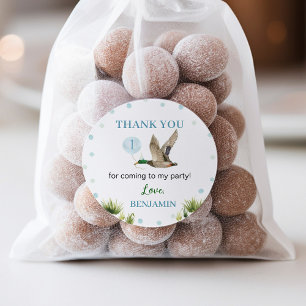 Lucky Duck Boy Birthday Classic Round Sticker