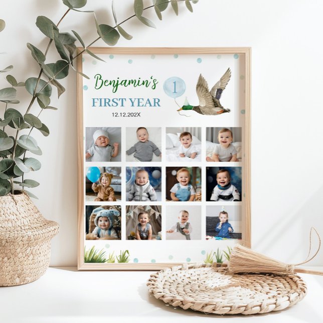 Lucky Duck Boy First Year Photo Milestone Sign (Creator Uploaded)