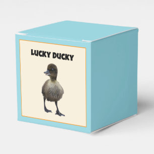 Lucky Duck Funny Cute Duckling Bird Photo Art Favor Boxes