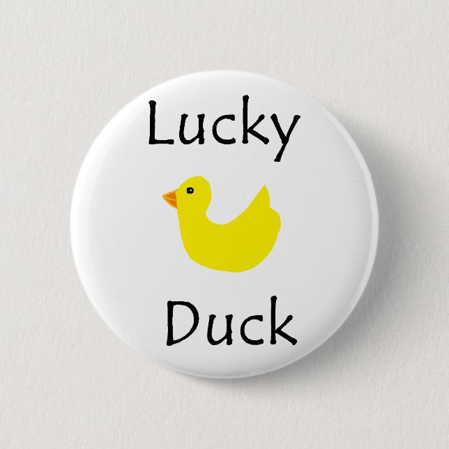 Lucky Duck Pinback Button (Front)