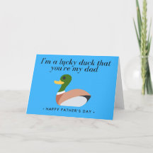 "lucky duck" punny father's day card
