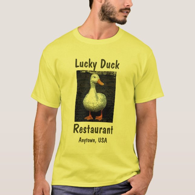 Lucky Duck, Restaurant, Add your Hometown T-Shirt (Front)