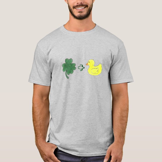 Lucky Duck Shamrock Duckie St. Patrick's Day T-Shirt (Front)