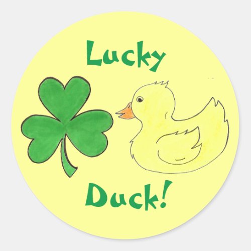 Lucky Duck Shamrock Ducky St Patricks Day Sticker