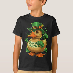 Lucky Duck Shamrock Funny St Patricks Day Waterfow T-Shirt