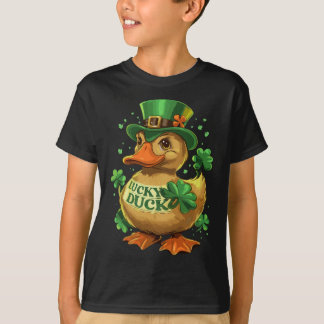 Lucky Duck Shamrock Funny St Patricks Day Waterfow T-Shirt