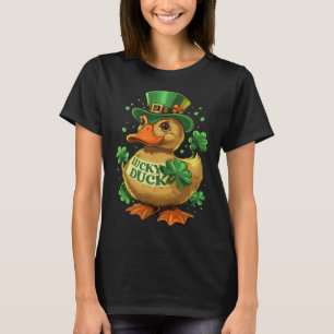 Lucky Duck Shamrock Funny St Patricks Day Waterfow T-Shirt