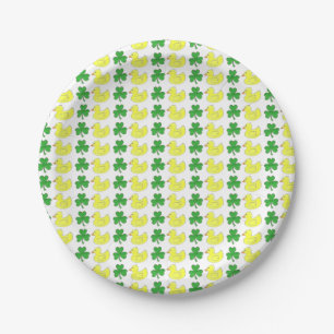 Lucky Duck St. Patrick's Day Shamrock Clover Paper Plates