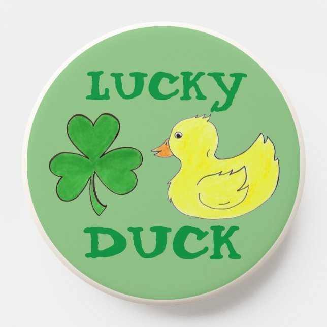 Lucky Duck St. Patrick's Day Shamrock Rubber Ducky PopSocket (Popsocket)