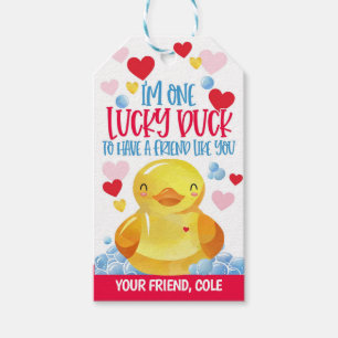 Lucky Duck Valentine Favor Tag