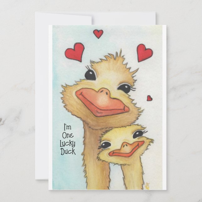 Lucky Duck Valentine Holiday Card (Front)